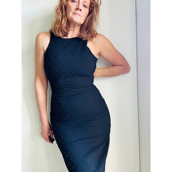 BELLE Badgley Mischka Black Formal Gown Beaded Size 0 Black Tie Party Prom - Picture 12 of 12